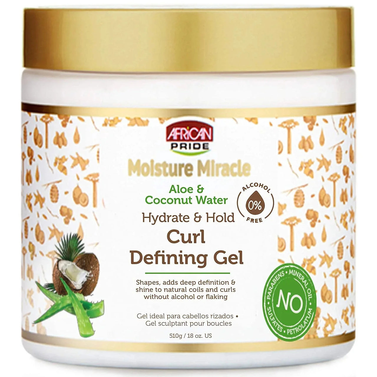 AFRICAN PRIDE MOISTURE MIRACLE HYDRATE & HOLD CURL DEFINIG GEL 18OZ - Beautylicious Canada