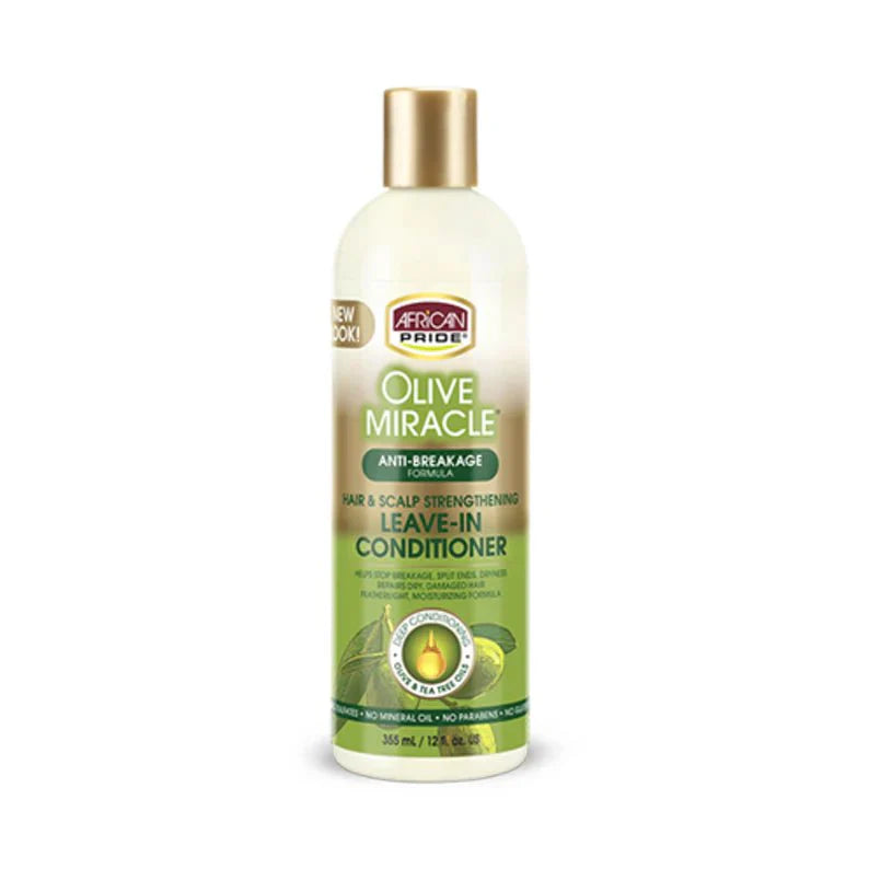 AFRICAN PRIDE OLIVE MIRACLE HAIR & SCALP SRENGTHENING LEAVE - IN CONDITIONER 12OZ - Beautylicious Canada