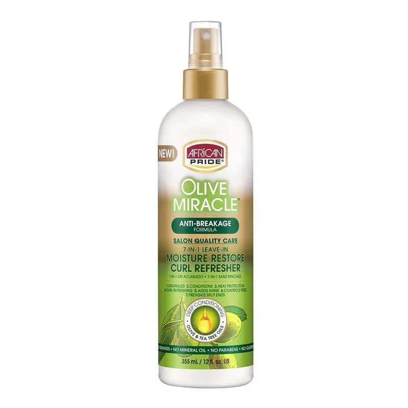 AFRICAN PRIDE OLIVE MIRACLE MOISTURE RESTORE CURL REFRESHER 12OZ - Beautylicious Canada