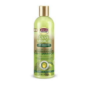 AFRICAN PRIDE OLIVE MIRACLE MOISTURIZING & DETANGLING 2 - IN - SHAMPOO 12OZ - Beautylicious Canada
