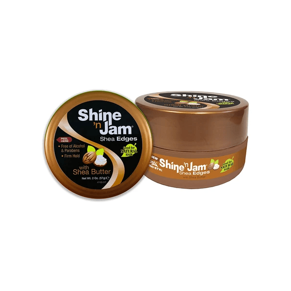AMPRO Shine ’N Jam SHEA EDGES CONDITIONING GEL with SHEA BUTTER 2.25 Oz - Beautylicious Canada