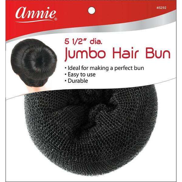 Annie Jumbo Hair Bun 5.5" Black Nylon Mesh Donut *3292 - Beautylicious Canada