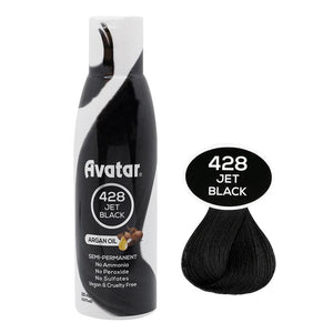 AVATAR SEMI PERMANENT HAIR COLOR 428 JET BLACK 4.2OZ - Beautylicious Canada