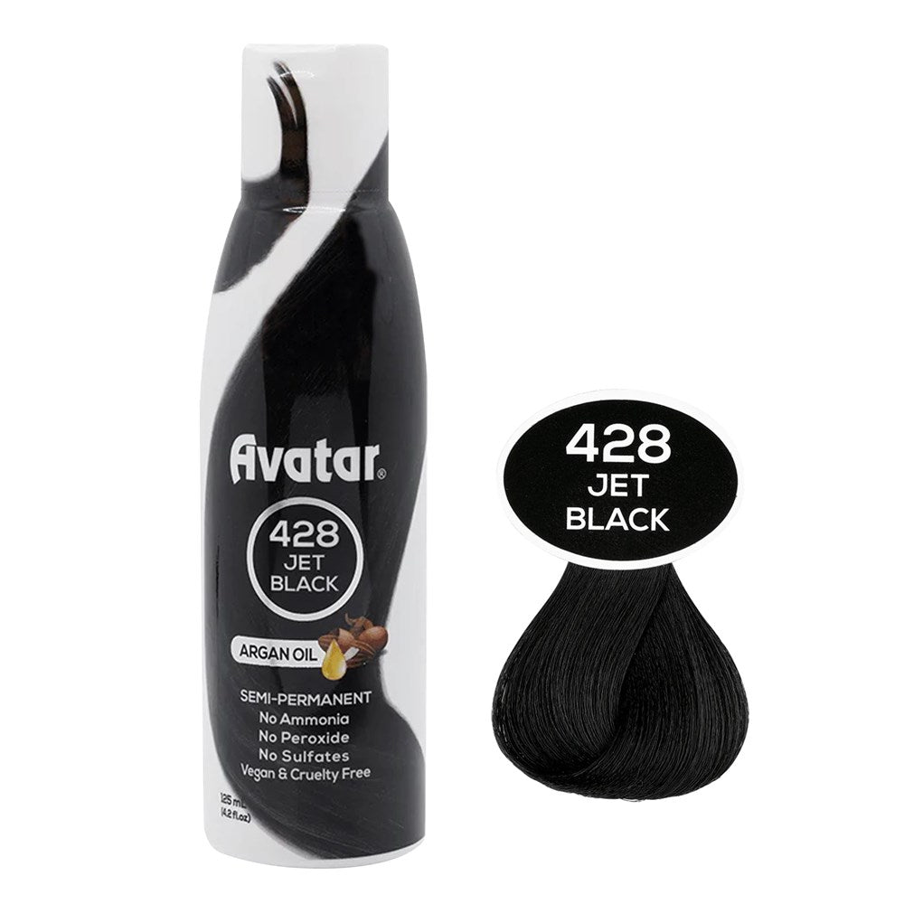 AVATAR SEMI PERMANENT HAIR COLOR 428 JET BLACK 4.2OZ - Beautylicious Canada