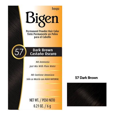 BIGEN PERMANENT POWDER HAIR COLOR 57 - DARK BROWN - Beautylicious Canada