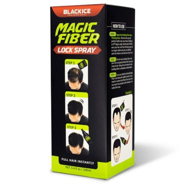 BLACKICE MAGIC FIBER LOCK SPRAY FULL HAIR INSTANTLY  3.4 Oz