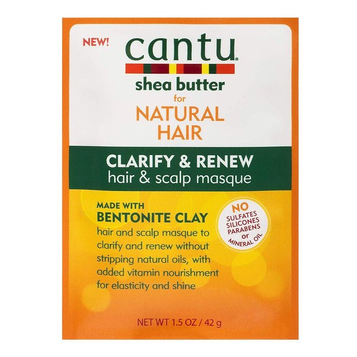 CANTU Natural Hair Bentonite Clay Clarify & Renew Hair & Scalp Masque Packet 1.5 OZ - Beautylicious Canada
