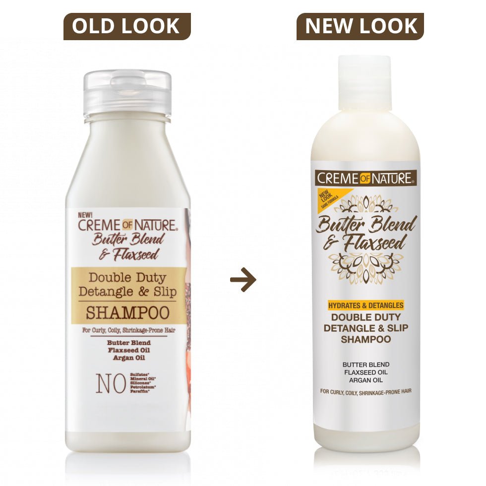CREME OF NATURE BUTTER&FLAXSEED DOUBLE DUTY SHAMPOO 12OZ - Beautylicious Canada
