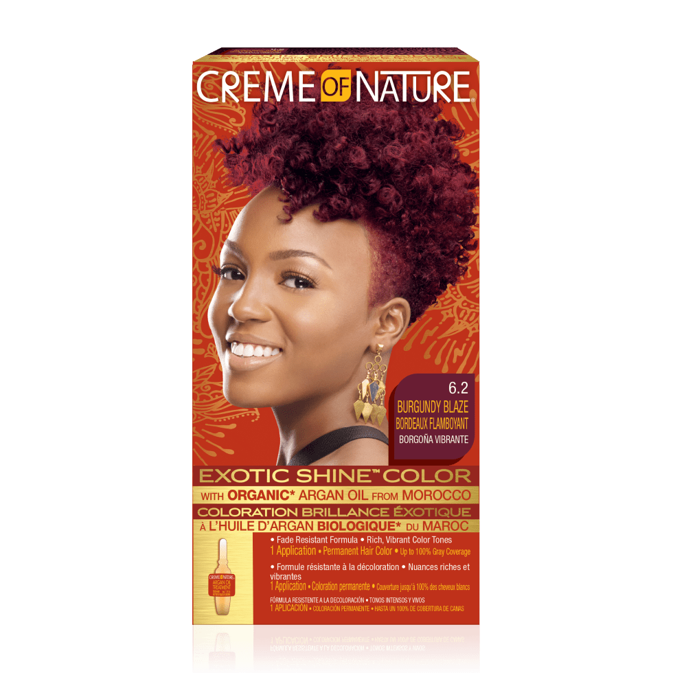 CREME OF NATURE EXOTIC SHINE COLOR 6.2 BURGUNDY BLAZE - Beautylicious Canada