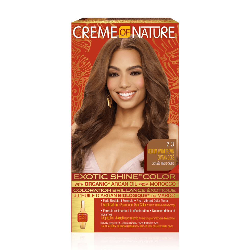 CREME OF NATURE EXOTIC SHINE COLOR 7.3 MEDIUM WARM BROWN - Beautylicious Canada