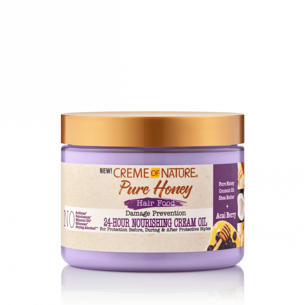 CREME OF NATURE Pure Honey Hair Food Acai Berry 24 Hour Nourishing Cream Oil 4.7OZ - Beautylicious Canada