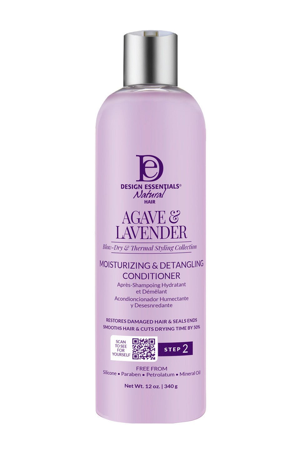 DESIGN ESSENTIALS Agave & Lavender Moisturizing & Detangling Conditioner 12OZ - Beautylicious Canada