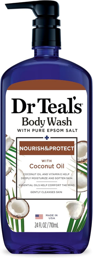 DR TEAL'S BODY WASH COCONUT OIL 24OZ - Beautylicious Canada