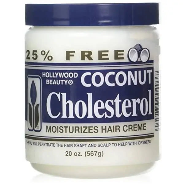 HOLLYWOOD BEAUTY  COCONUT CHOLESTEROL MOSTURIZES HAIR CREME  20.Oz