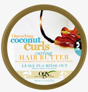 Ogx Quenching Coconut Curls Curling Leave in Hair Butter For Hair Motorization, 6.6 Oz - Beautylicious Canada