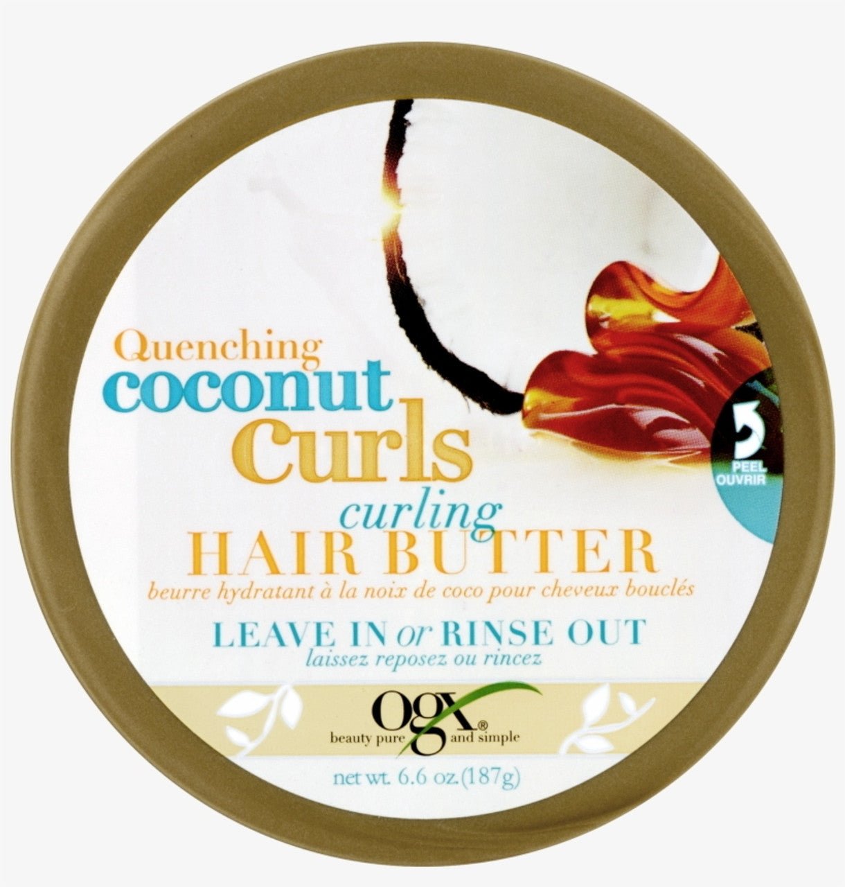 Ogx Quenching Coconut Curls Curling Leave in Hair Butter For Hair Motorization, 6.6 Oz - Beautylicious Canada