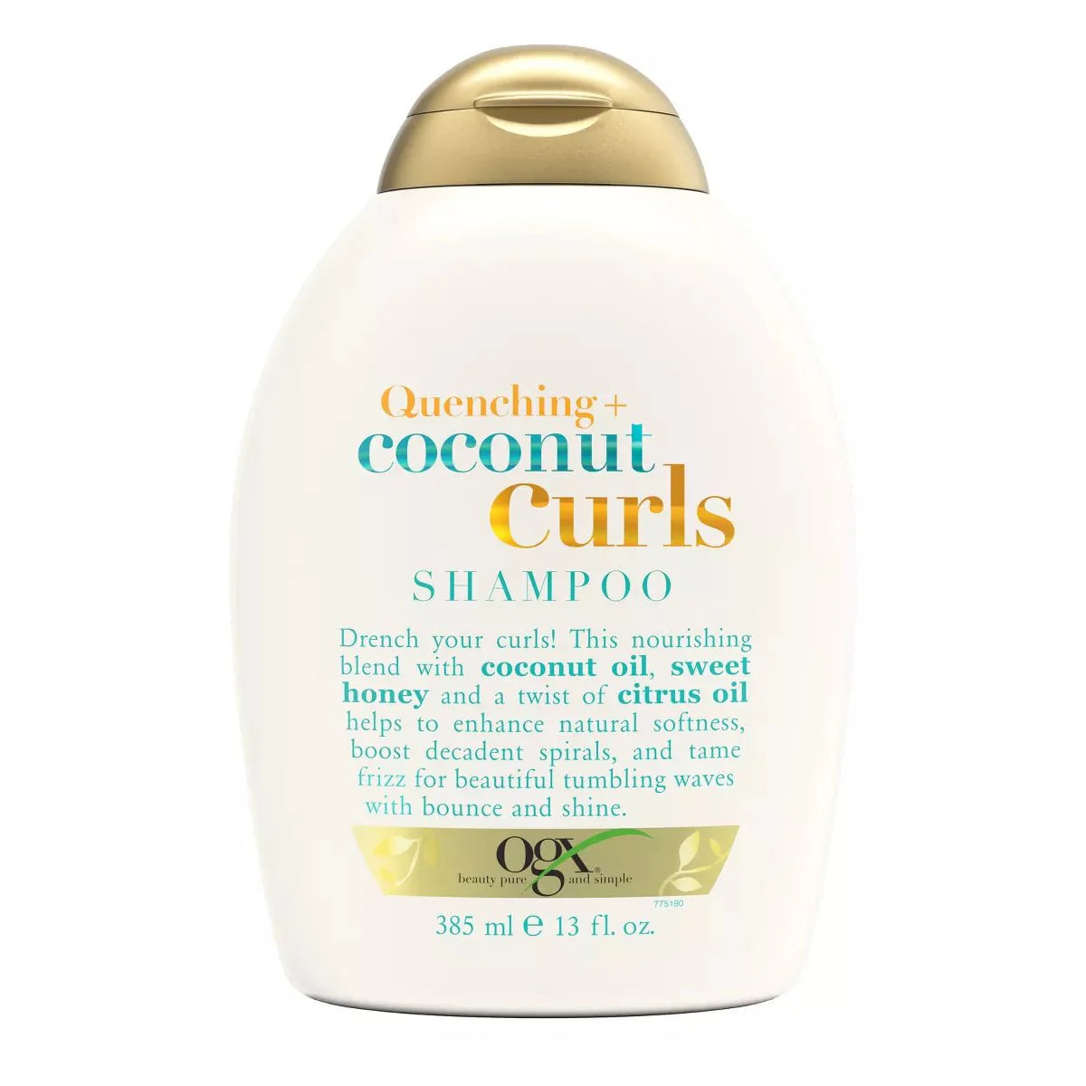 OGX Quenching+ Coconut Curls Shampoo Curly Hair Shampoo with Coconut Oil, Citrus Oil & Honey - 13 fl oz - Beautylicious Canada