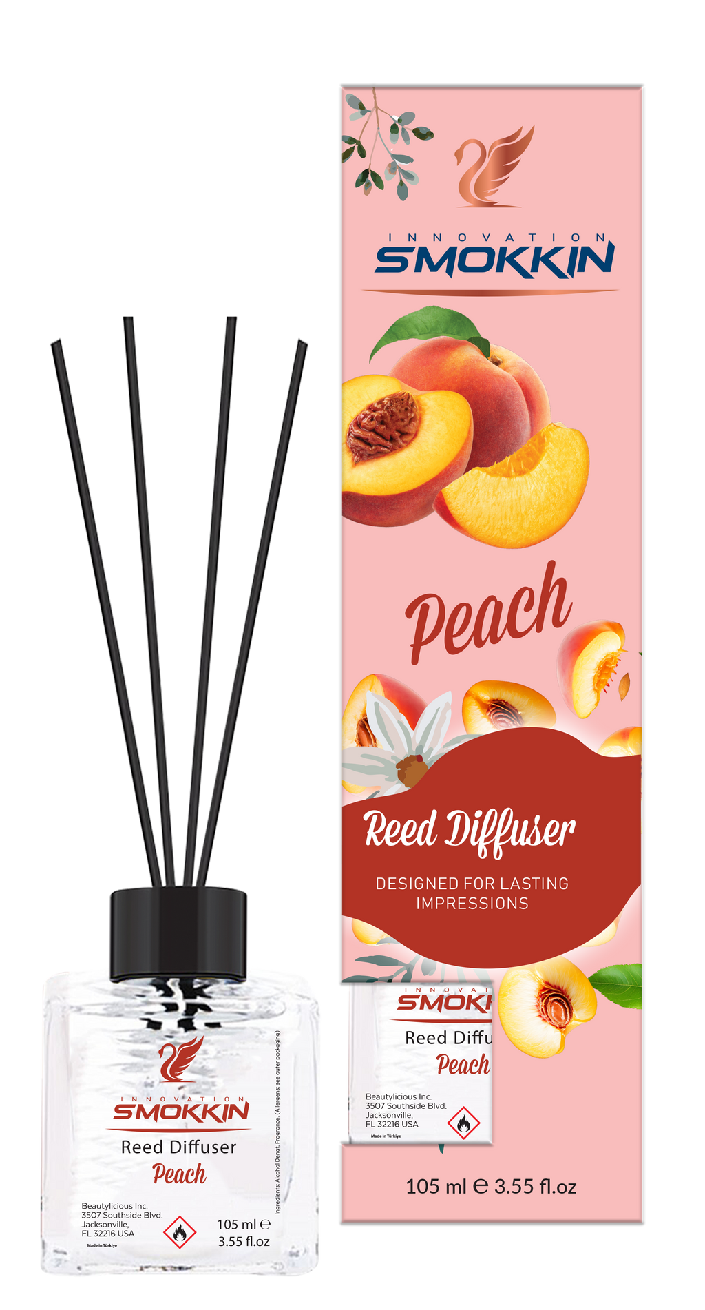 INNOVATION PEACH REED DILLUSER DESIGNED FOR LASTING IMPRESSION  3.55 Oz