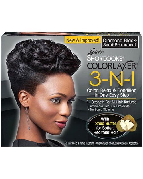 PINK Relaxer SHORT LOOKS 3N1 COLOR BLACK KIT - Beautylicious Canada