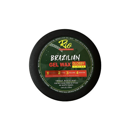 RIO BARAZILIAN GEL WAX MAX HOLD ,SHINE ,VOLUME ,KERATIN  5.Oz