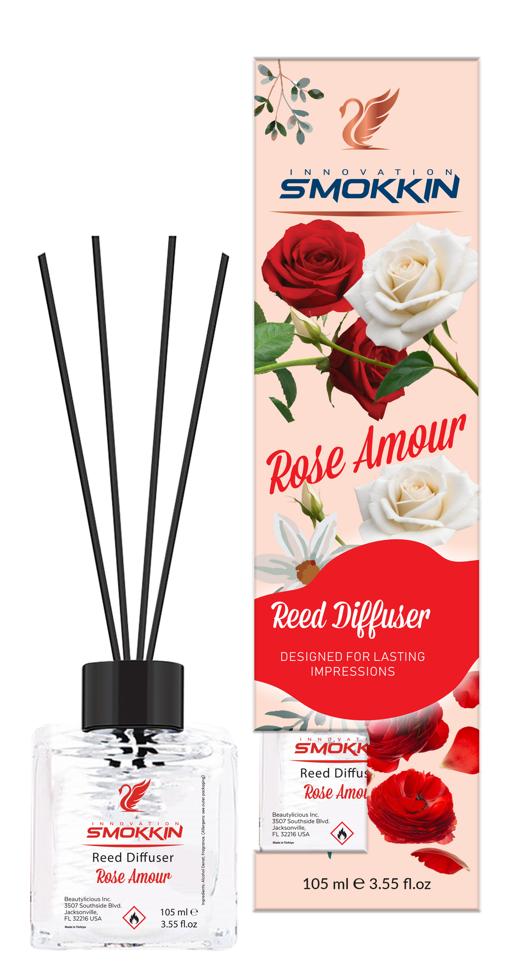 INNOVATION ROSE AMOUR REED DILLUSER DESIGNED FOR LASTING IMPRESSION  3.55 Oz