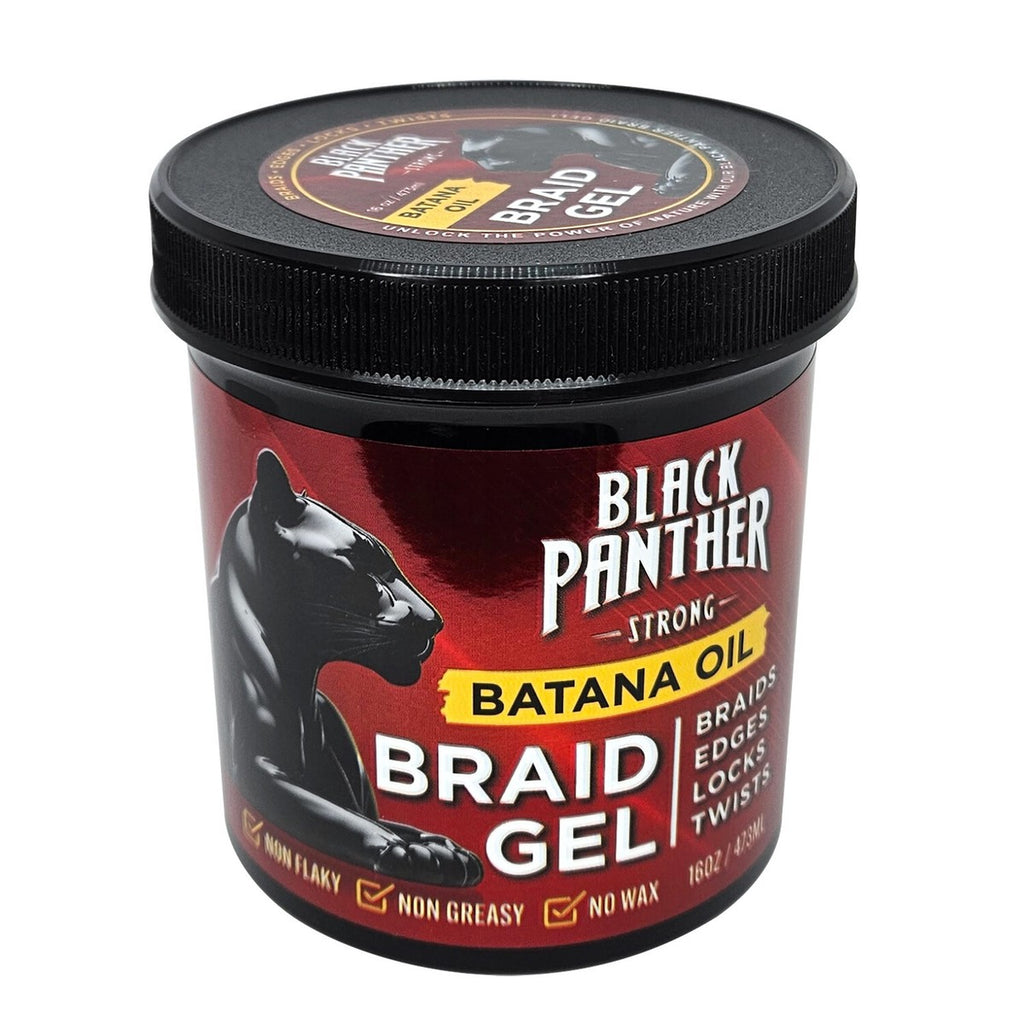 BLACK PANTHER STRONG BATANA OIL BRAID GEL BRAIDS EDGES LOCKS TWISTS 16.Oz