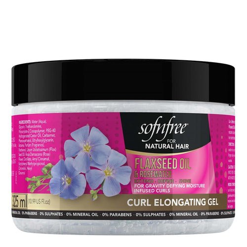 SOFN'FREE Flaxseed Oil & Rosewater Curl Elongating Gel 11oz - Beautylicious Canada