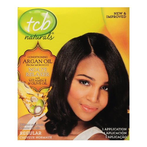 TCB Natural Argan & Olive Oil No - Lye Relaxer Kit REGULAR - Beautylicious Canada