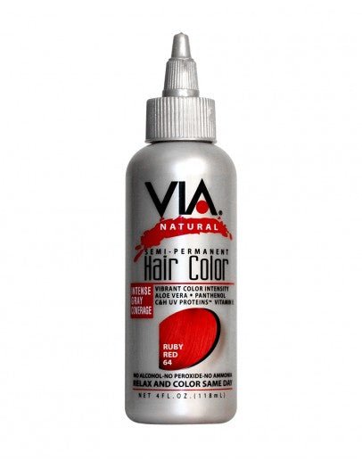 VIA NATURAL Semi - Permanent Hair Color *064 RUBY RED 2OZ - Beautylicious Canada