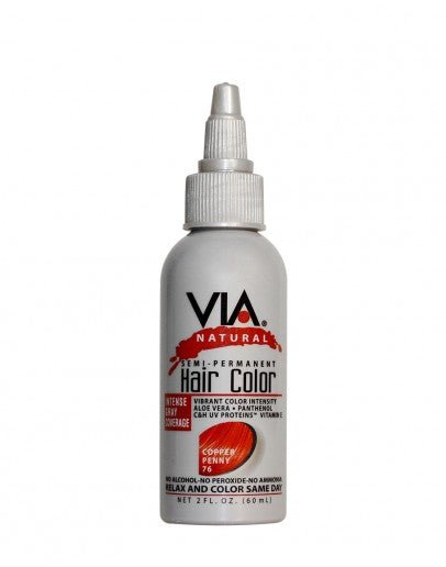 VIA NATURAL Semi - Permanent Hair Color *076 COPPER PENNY 2OZ - Beautylicious Canada