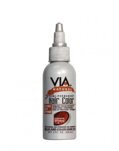 VIA NATURAL Semi - Permanent Hair Color *110 COPPER BROWN 2OZ - Beautylicious Canada
