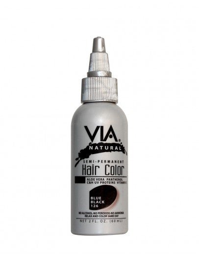 VIA NATURAL Semi - Permanent Hair Color *126 BLUE BLACK 2OZ - Beautylicious Canada
