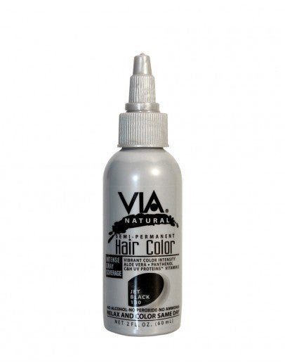 VIA NATURAL SEMI - PERMANENT HAIR COLOR *130 JET BLACK 2OZ - Beautylicious Canada