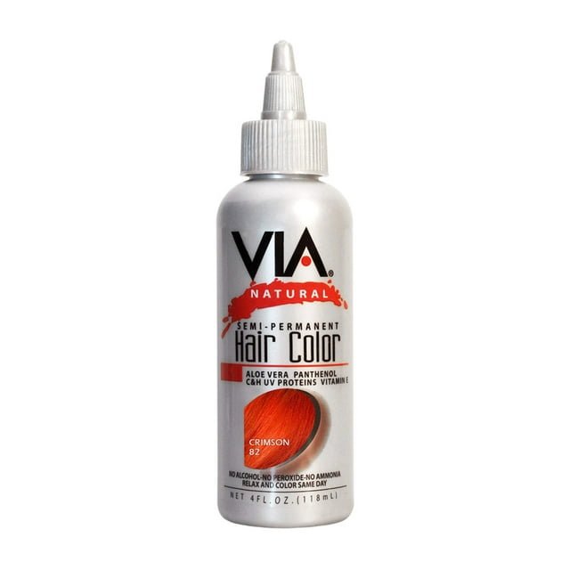 VIA NATURAL Semi - Permanent Hair Color *82 CRIMSON 2OZ - Beautylicious Canada